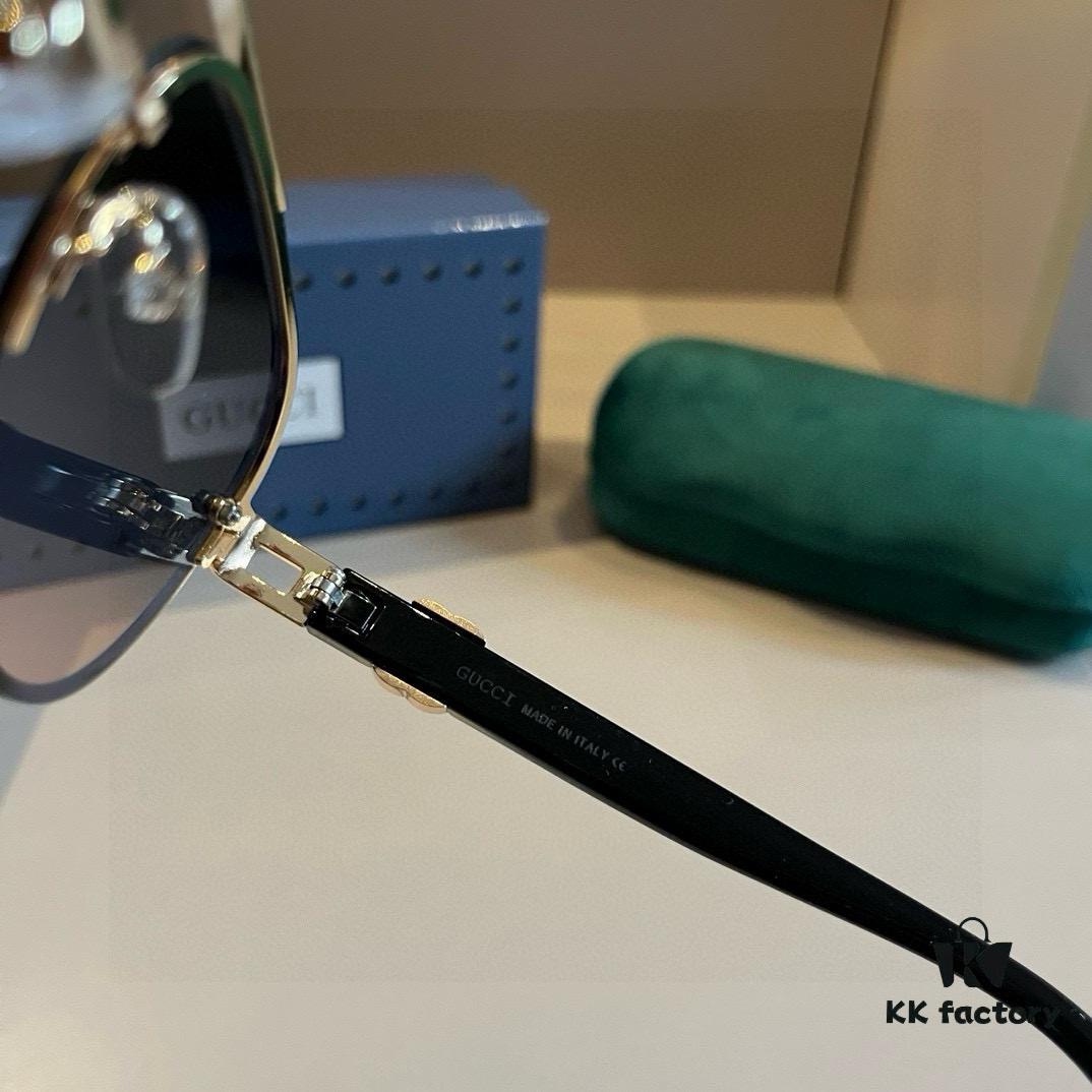 Gucci New Arrival Sunglasses 🕶️ Unisex Classic Metal Single-Bridge Aviator Style