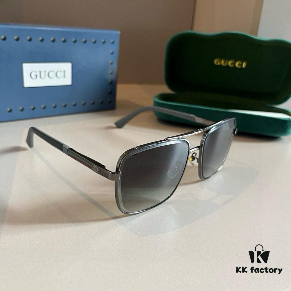 Gucci New Arrival Unisex Sunglasses 🕶️, Fashionable Metal Frame Aviator Style