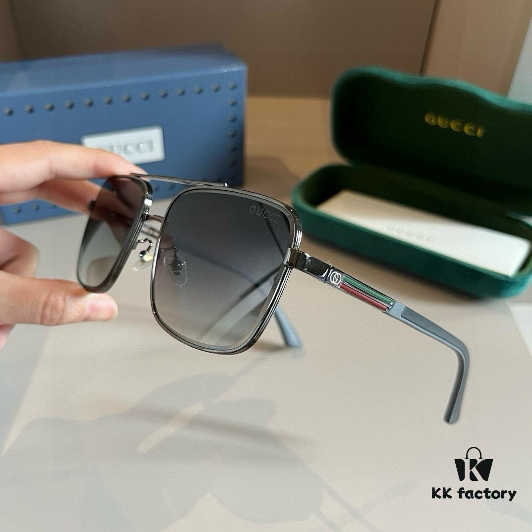 Gucci New Arrival Unisex Sunglasses 🕶️, Fashionable Metal Frame Aviator Style
