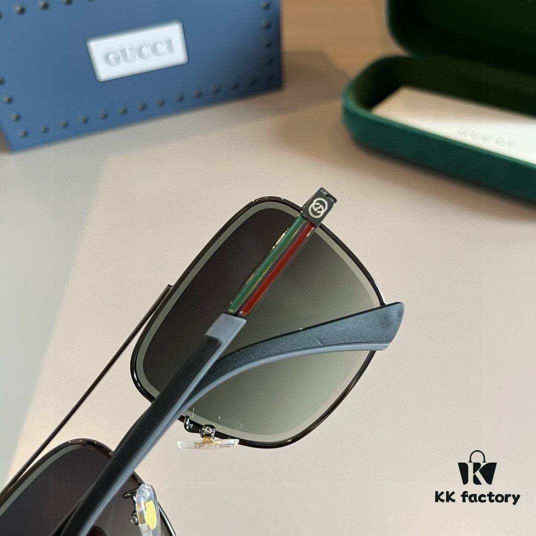 Gucci New Arrival Unisex Sunglasses 🕶️, Fashionable Metal Frame Aviator Style