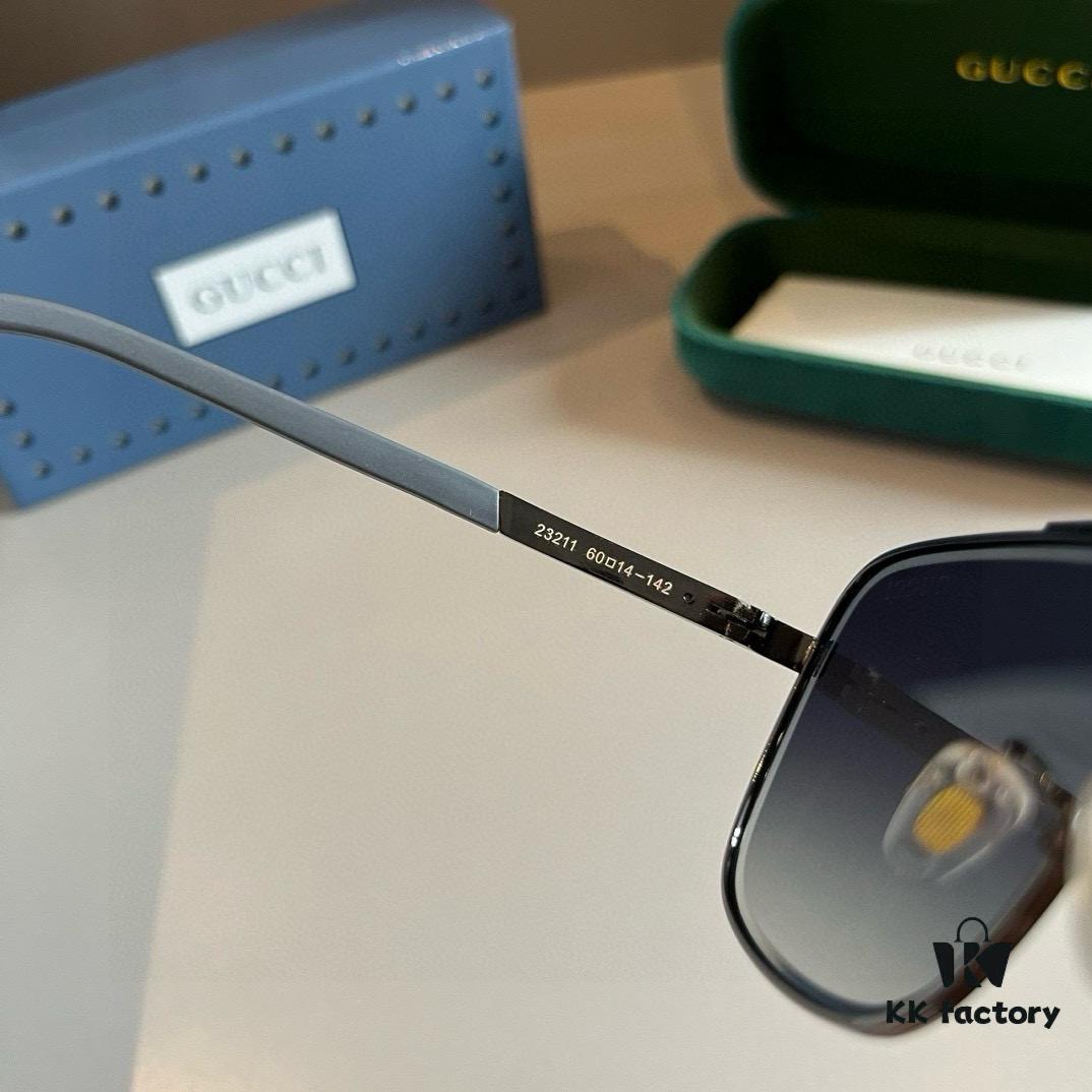Gucci New Arrival Unisex Sunglasses 🕶️, Fashionable Metal Frame Aviator Style
