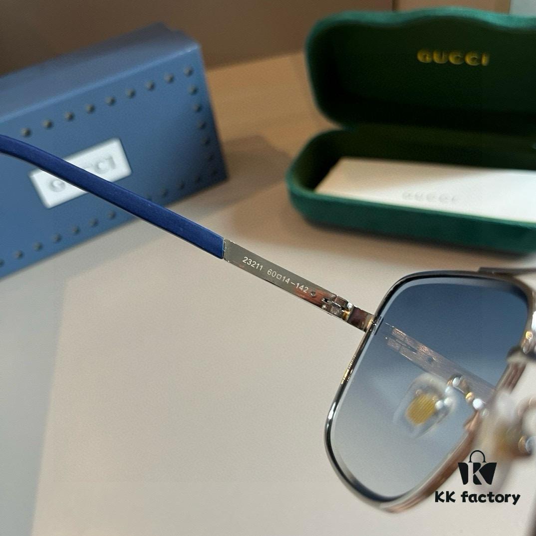 Gucci New Arrival Sunglasses 🕶️ Unisex Classic Metal Single-Bridge Aviator Style