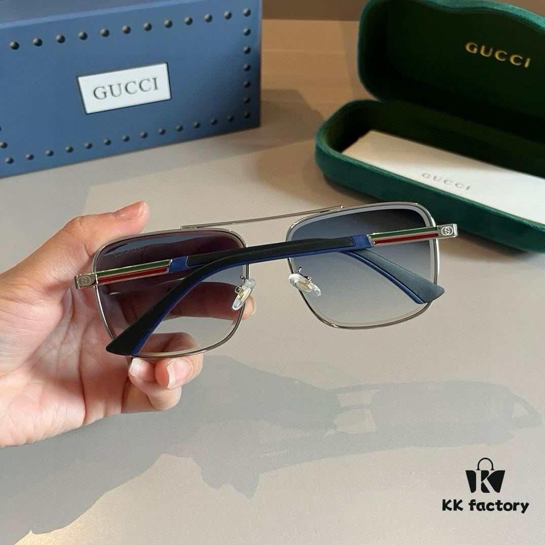 Gucci New Arrival Sunglasses 🕶️ Unisex Classic Metal Single-Bridge Aviator Style