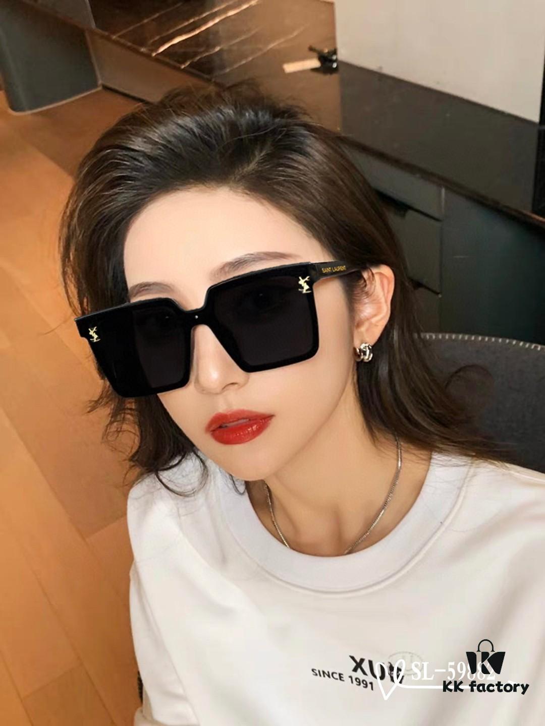 YSL Saint Laurent Sunglasses with Polaroid Resin HD Lenses, TR90 Frame for Lightweight Comfort, UV Protection, Fashionable Travel Essential