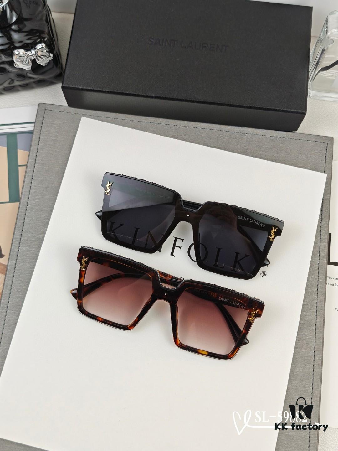 YSL Saint Laurent Sunglasses with Polaroid Resin HD Lenses, TR90 Frame for Lightweight Comfort, UV Protection, Fashionable Travel Essential