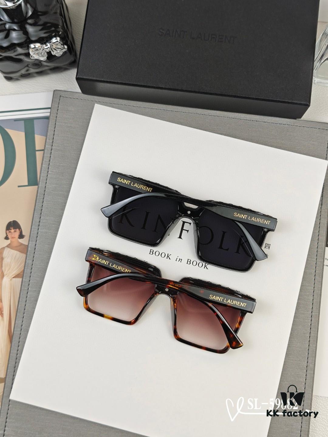 YSL Saint Laurent Sunglasses with Polaroid Resin HD Lenses, TR90 Frame for Lightweight Comfort, UV Protection, Fashionable Travel Essential
