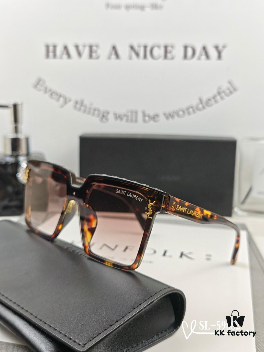 YSL Saint Laurent Sunglasses with Polaroid Resin HD Lenses, TR90 Frame for Lightweight Comfort, UV Protection, Fashionable Travel Essential