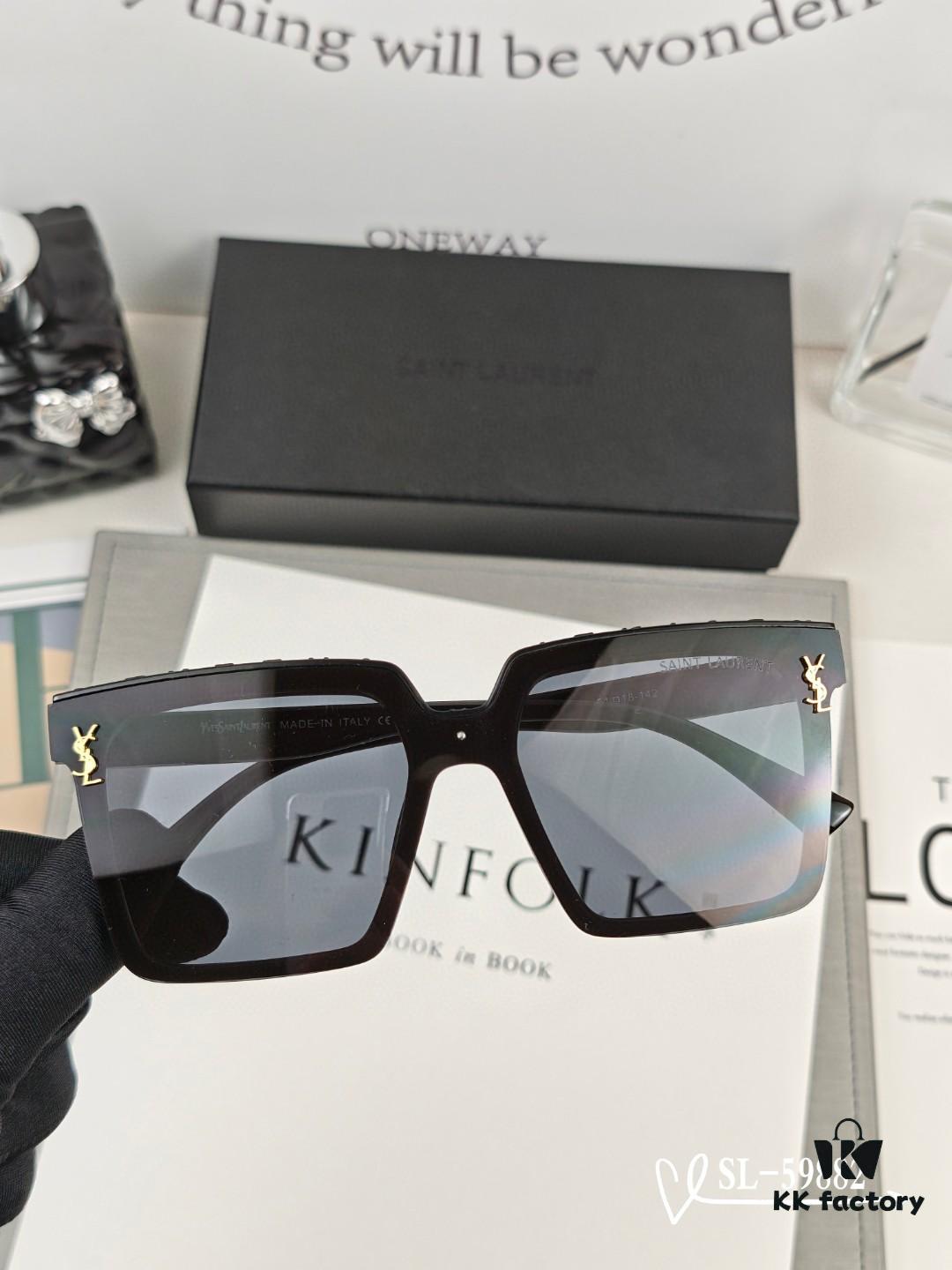 YSL Saint Laurent Sunglasses with Polaroid Resin HD Lenses, TR90 Frame for Lightweight Comfort, UV Protection, Fashionable Travel Essential