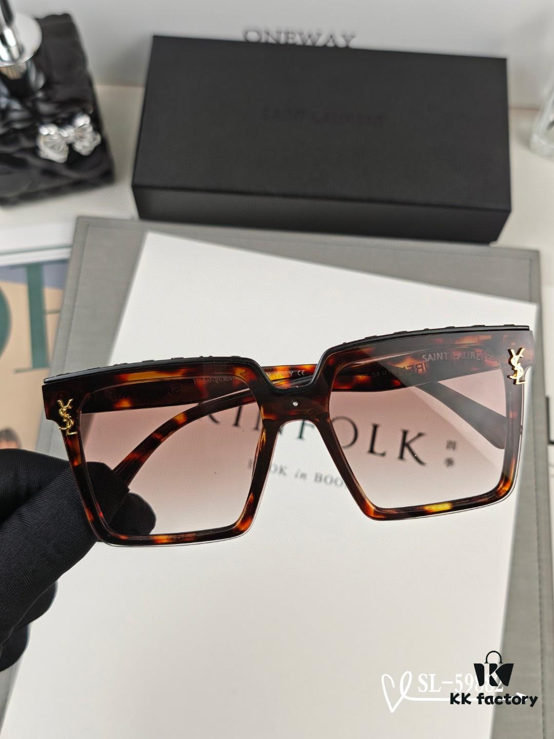 YSL Saint Laurent Sunglasses with Polaroid Resin HD Lenses, TR90 Frame for Lightweight Comfort, UV Protection, Fashionable Travel Essential