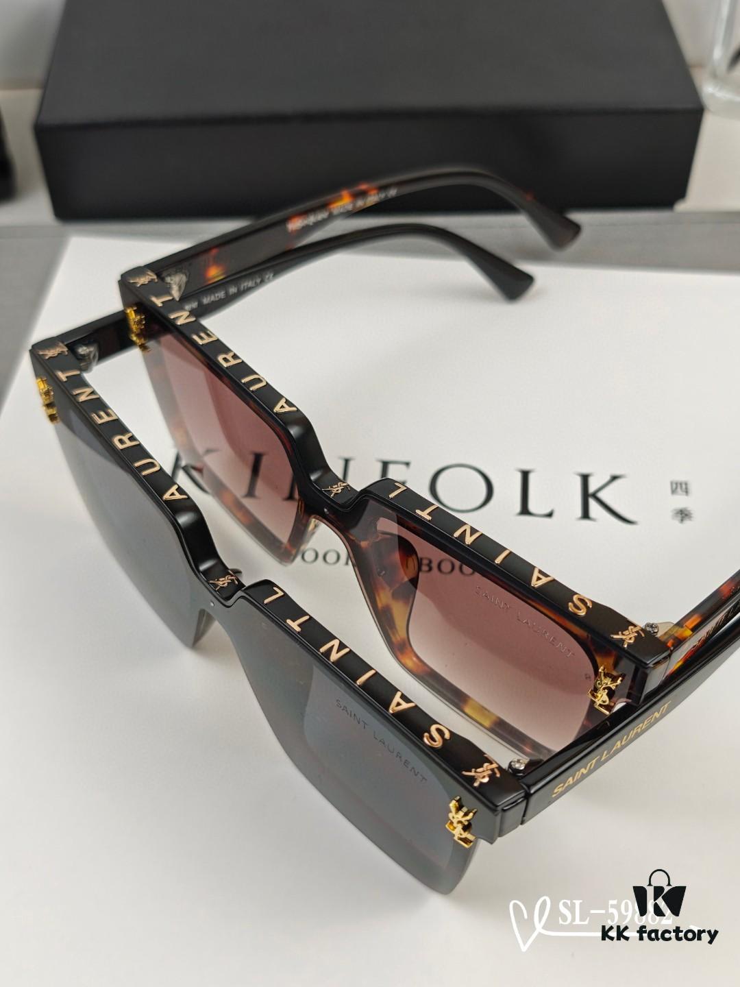 YSL Saint Laurent Sunglasses with Polaroid Resin HD Lenses, TR90 Frame for Lightweight Comfort, UV Protection, Fashionable Travel Essential