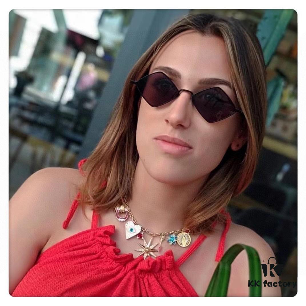 YSL Saint Laurent Polygonal Lightweight Alloy Thin Frame Sunglasses for Women, Novelty Design Spring and Summer New Arrival