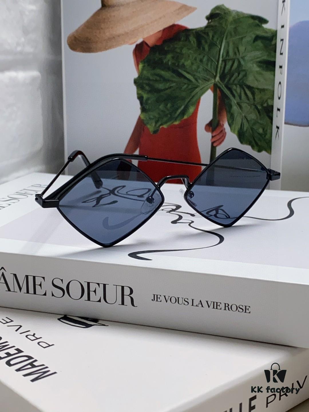 YSL Saint Laurent Polygonal Lightweight Alloy Thin Frame Sunglasses for Women, Novelty Design Spring and Summer New Arrival