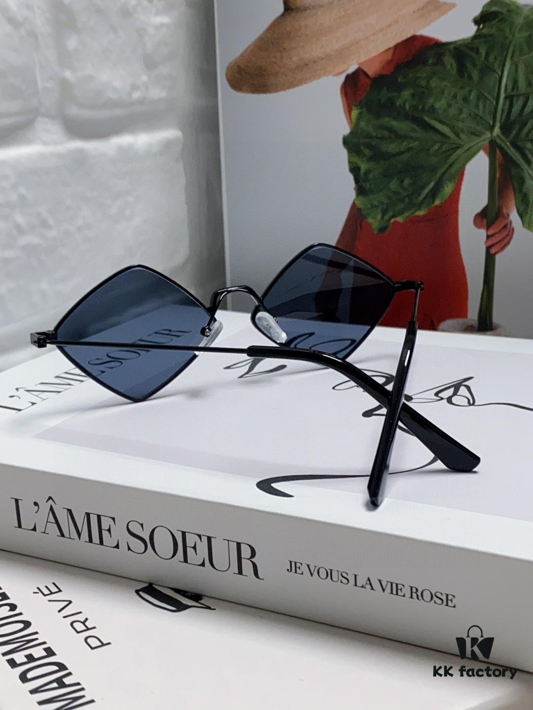 YSL Saint Laurent Polygonal Lightweight Alloy Thin Frame Sunglasses for Women, Novelty Design Spring and Summer New Arrival