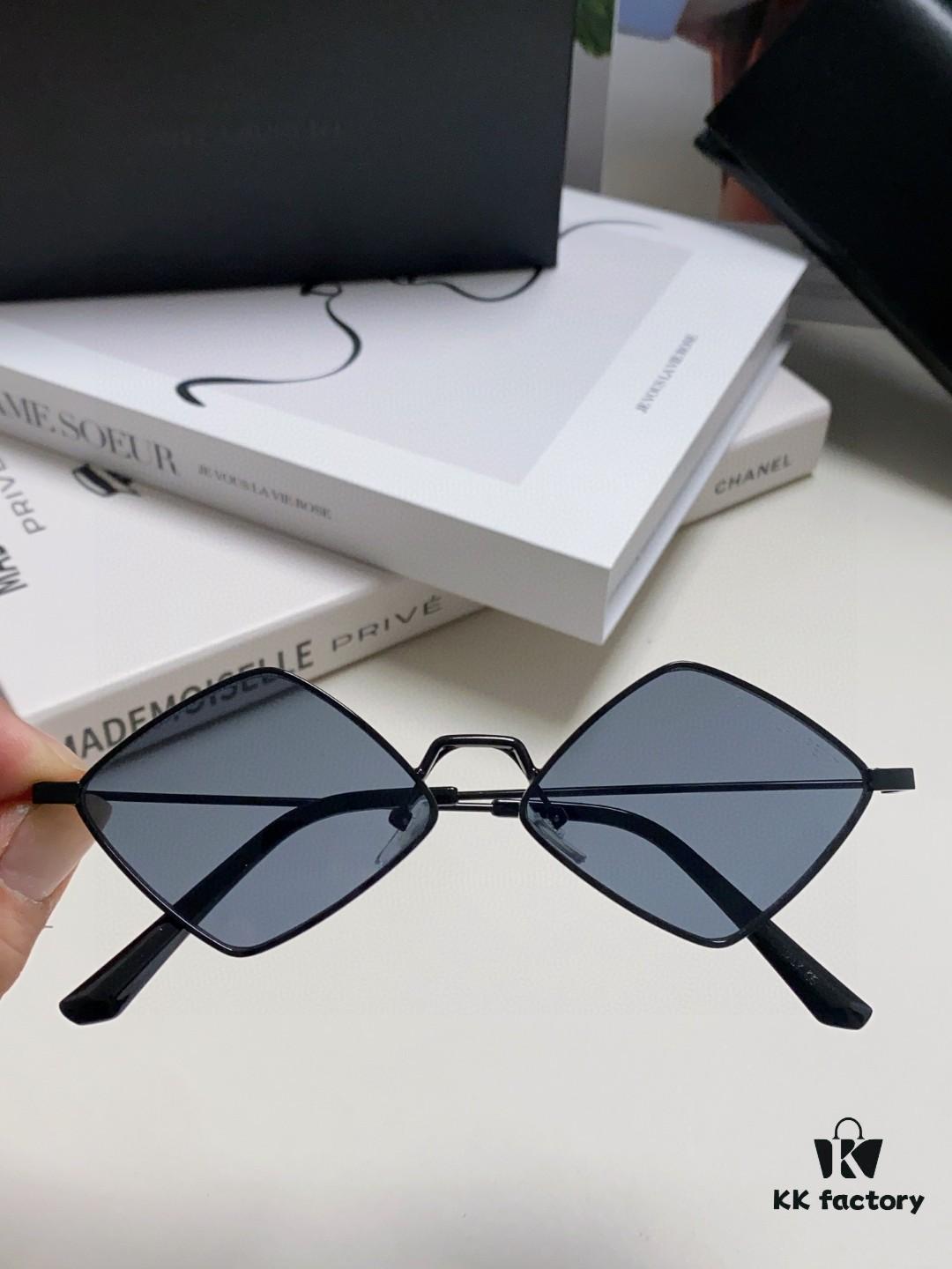 YSL Saint Laurent Polygonal Lightweight Alloy Thin Frame Sunglasses for Women, Novelty Design Spring and Summer New Arrival