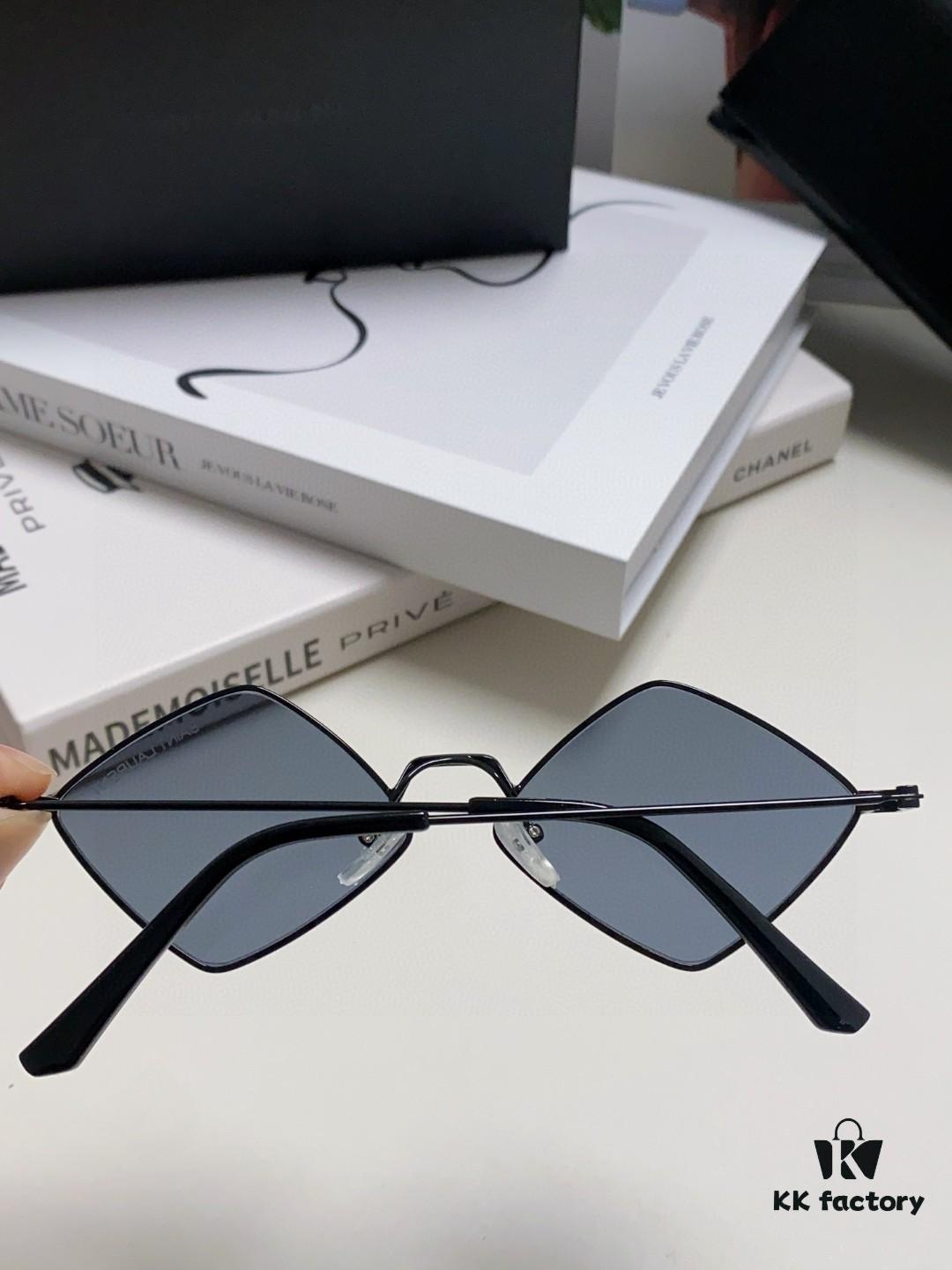 YSL Saint Laurent Polygonal Lightweight Alloy Thin Frame Sunglasses for Women, Novelty Design Spring and Summer New Arrival