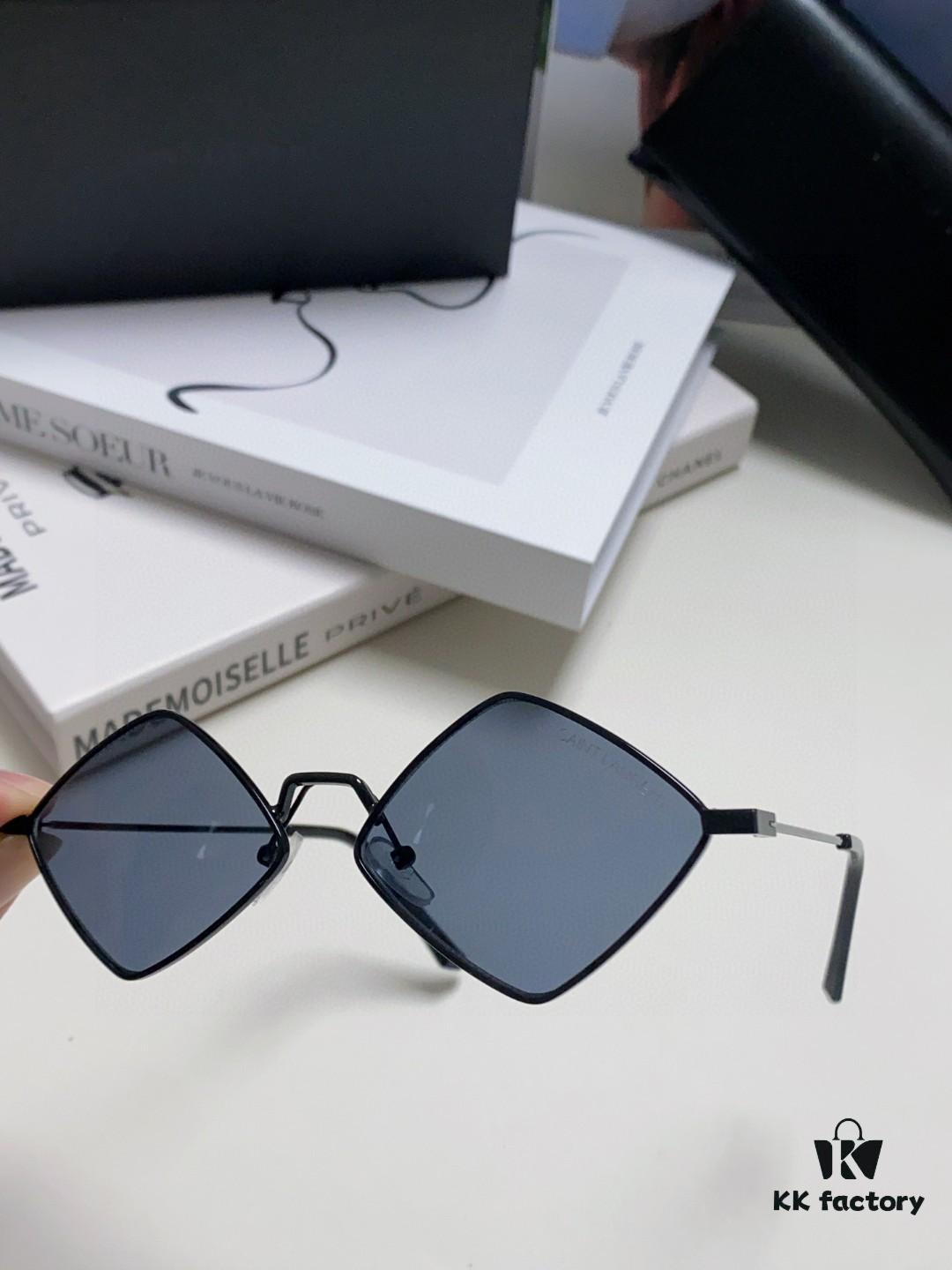 YSL Saint Laurent Polygonal Lightweight Alloy Thin Frame Sunglasses for Women, Novelty Design Spring and Summer New Arrival
