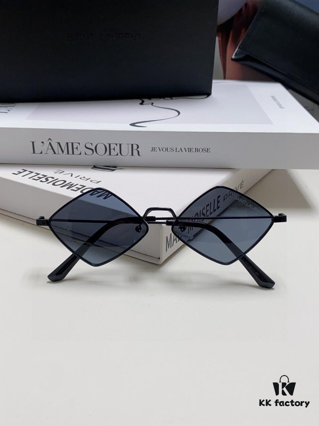 YSL Saint Laurent Polygonal Lightweight Alloy Thin Frame Sunglasses for Women, Novelty Design Spring and Summer New Arrival