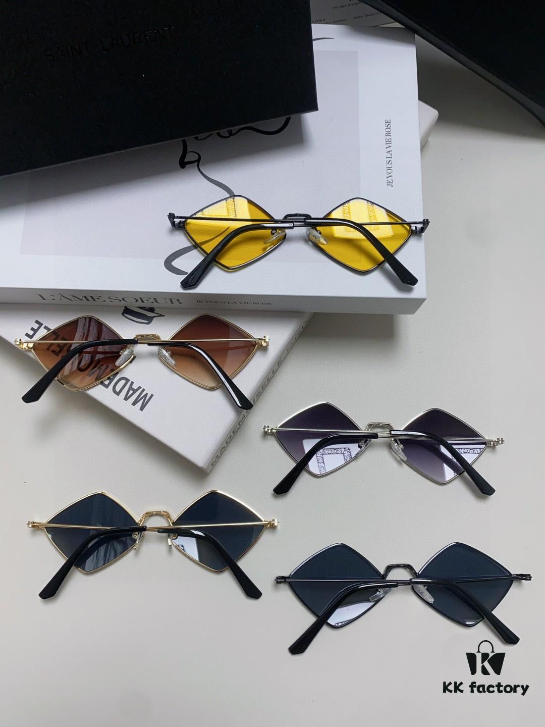 YSL Saint Laurent Polygonal Lightweight Alloy Thin Frame Sunglasses for Women, Novelty Design Spring and Summer New Arrival