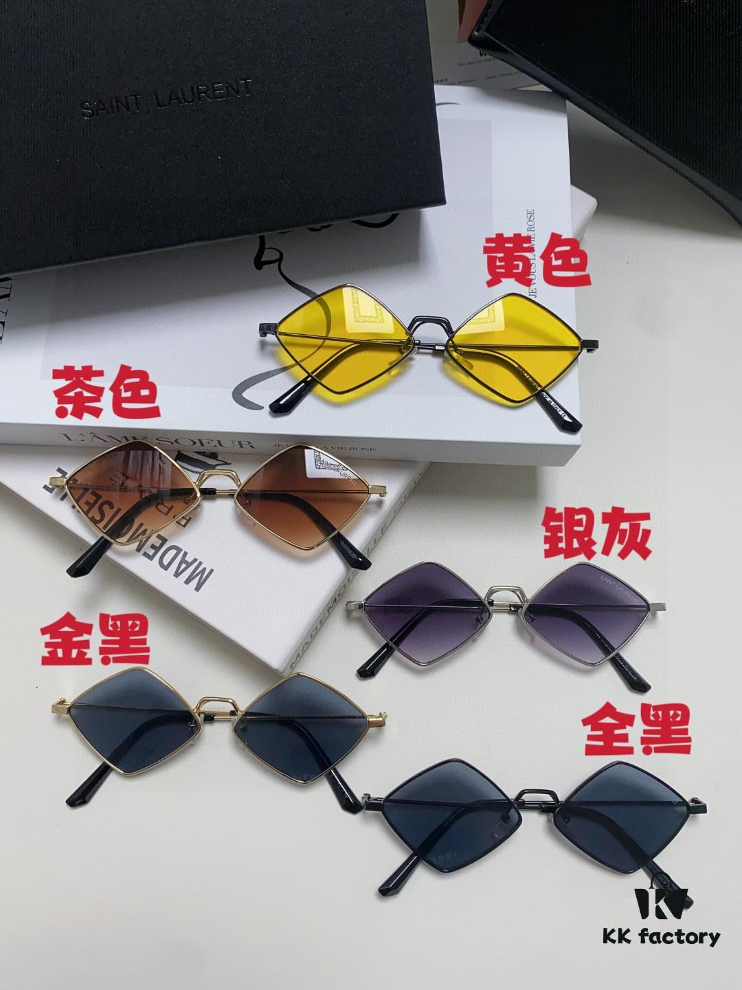 YSL Saint Laurent Polygonal Lightweight Alloy Thin Frame Sunglasses for Women, Novelty Design Spring and Summer New Arrival