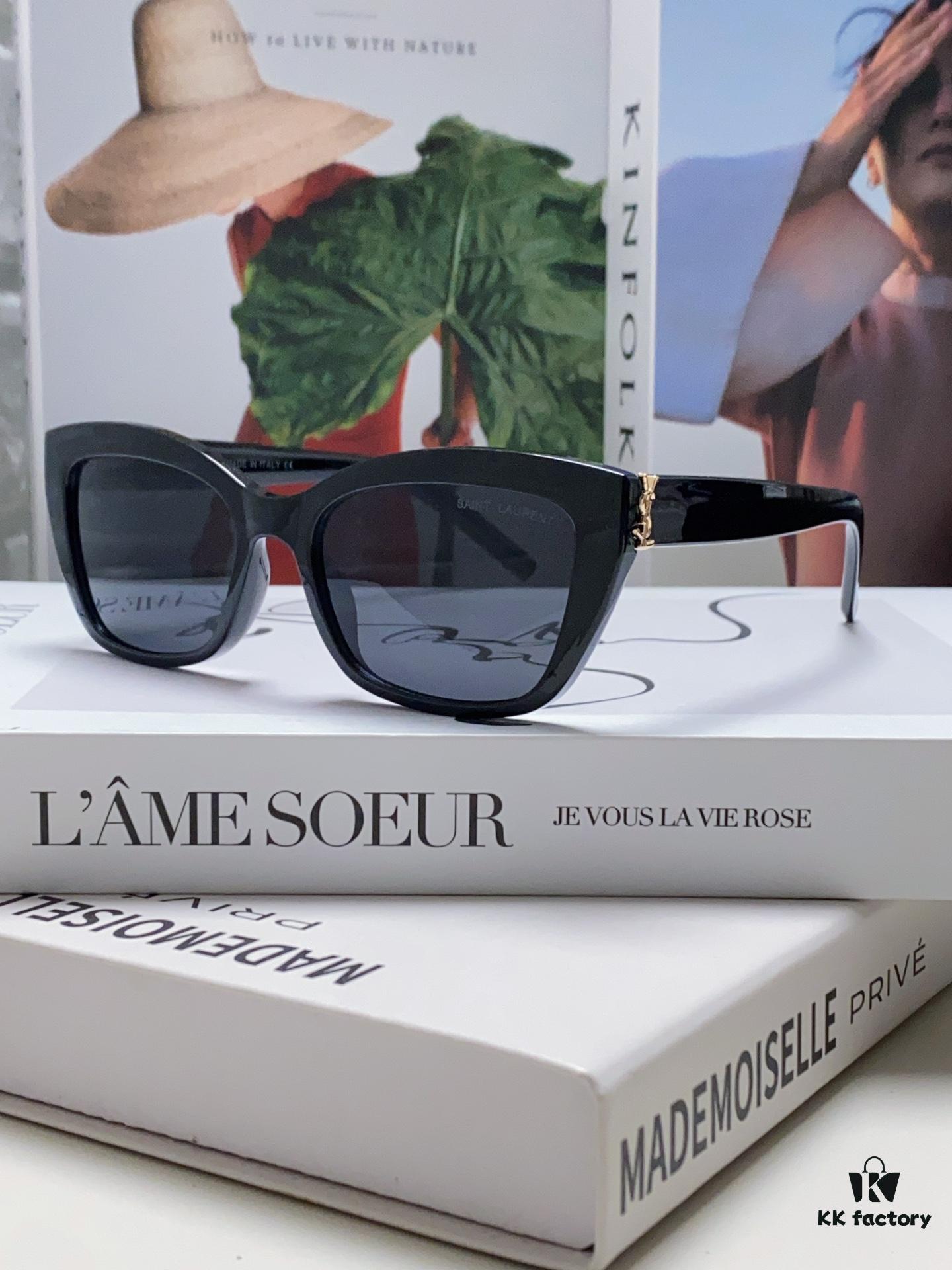 YSL Saint Laurent 2024 New Cat-Eye Sunglasses for Women, High-End UV Protection Polarized Sun Glasses, Trendsetting Influencer Favorite Women's Eyewear