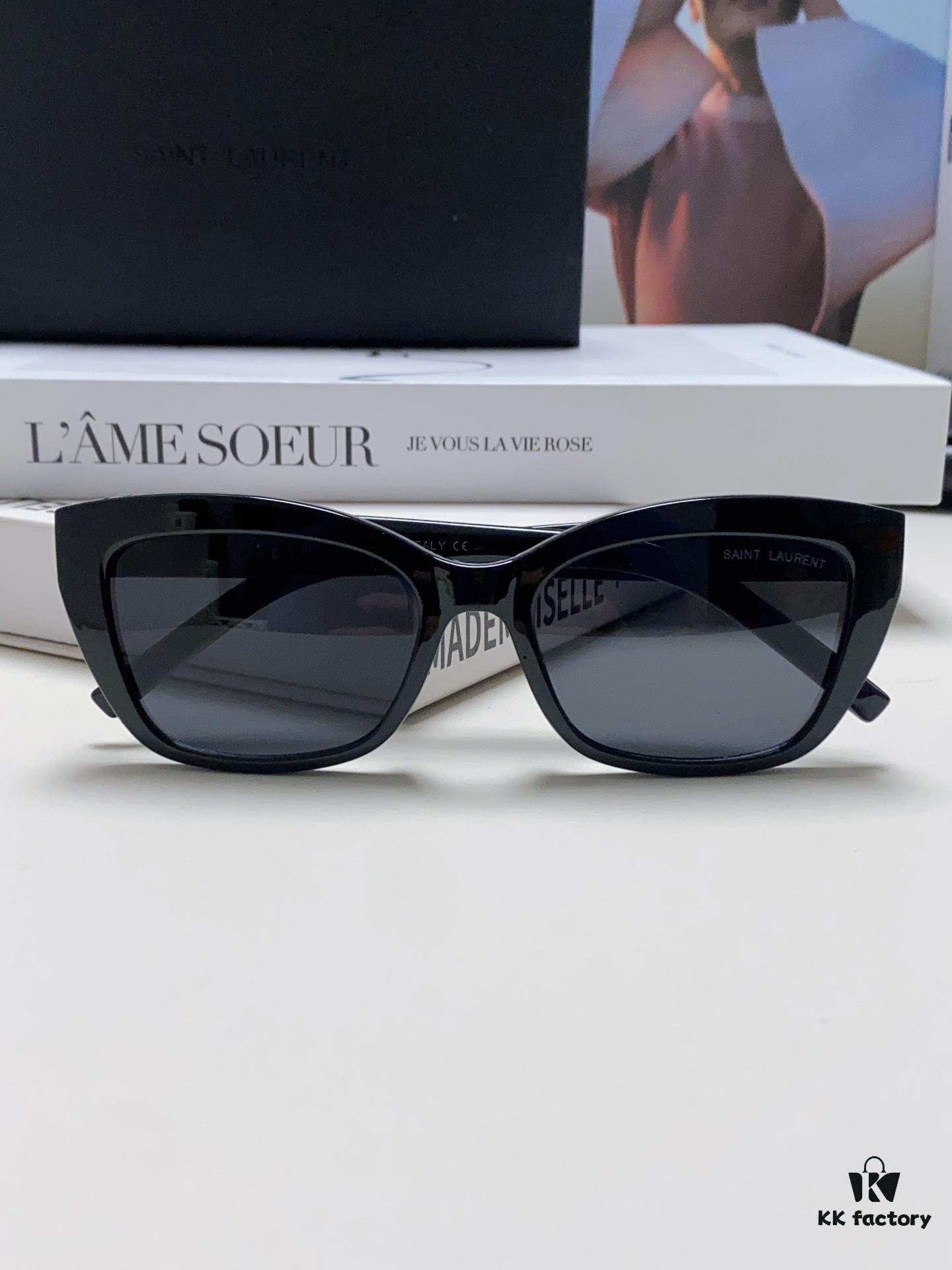 YSL Saint Laurent 2024 New Cat-Eye Sunglasses for Women, High-End UV Protection Polarized Sun Glasses, Trendsetting Influencer Favorite Women's Eyewear