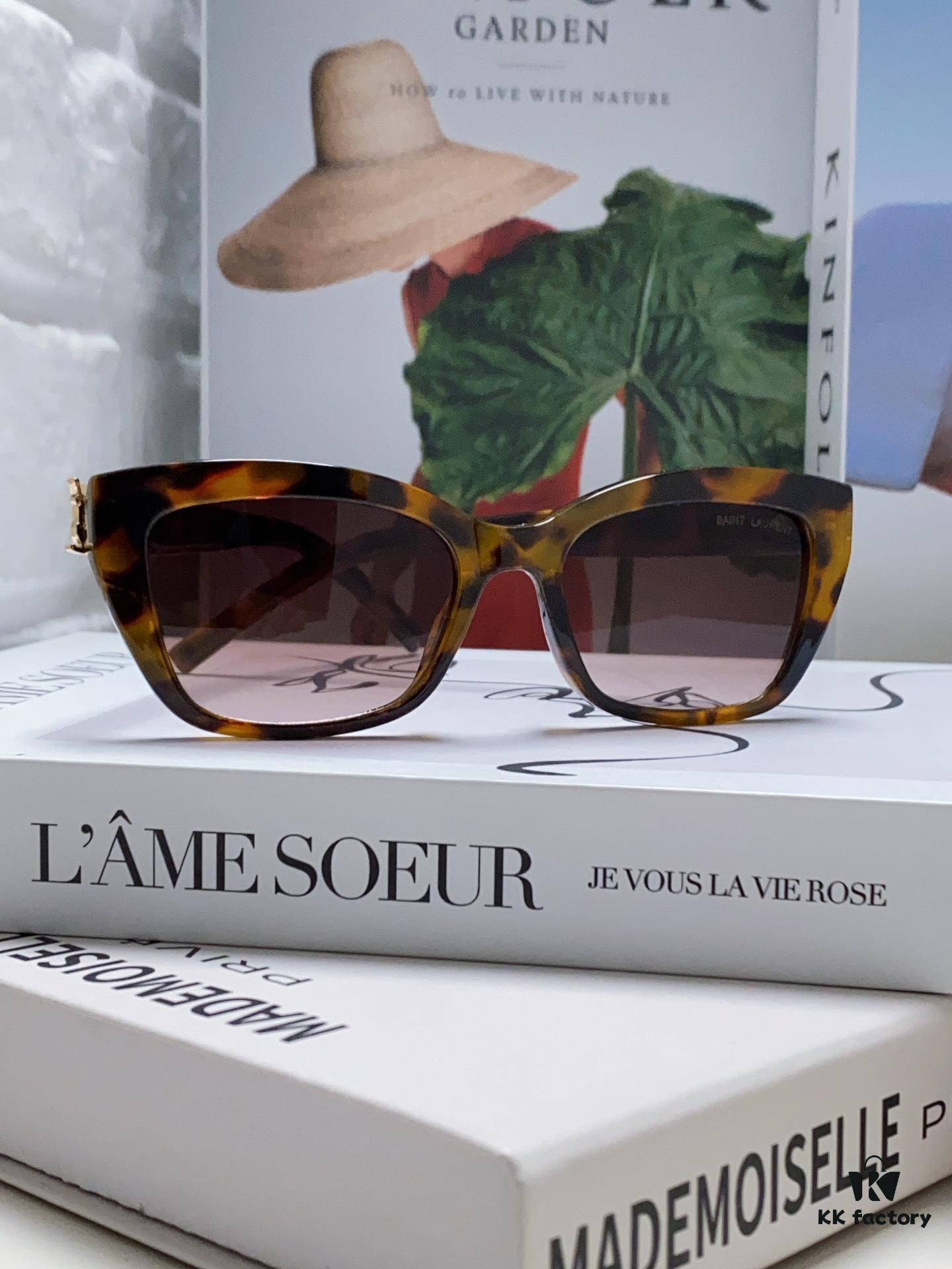 YSL Saint Laurent 2024 New Cat-Eye Sunglasses for Women, High-End UV Protection Polarized Sun Glasses, Influencer-Favorite Women's Sunglasses