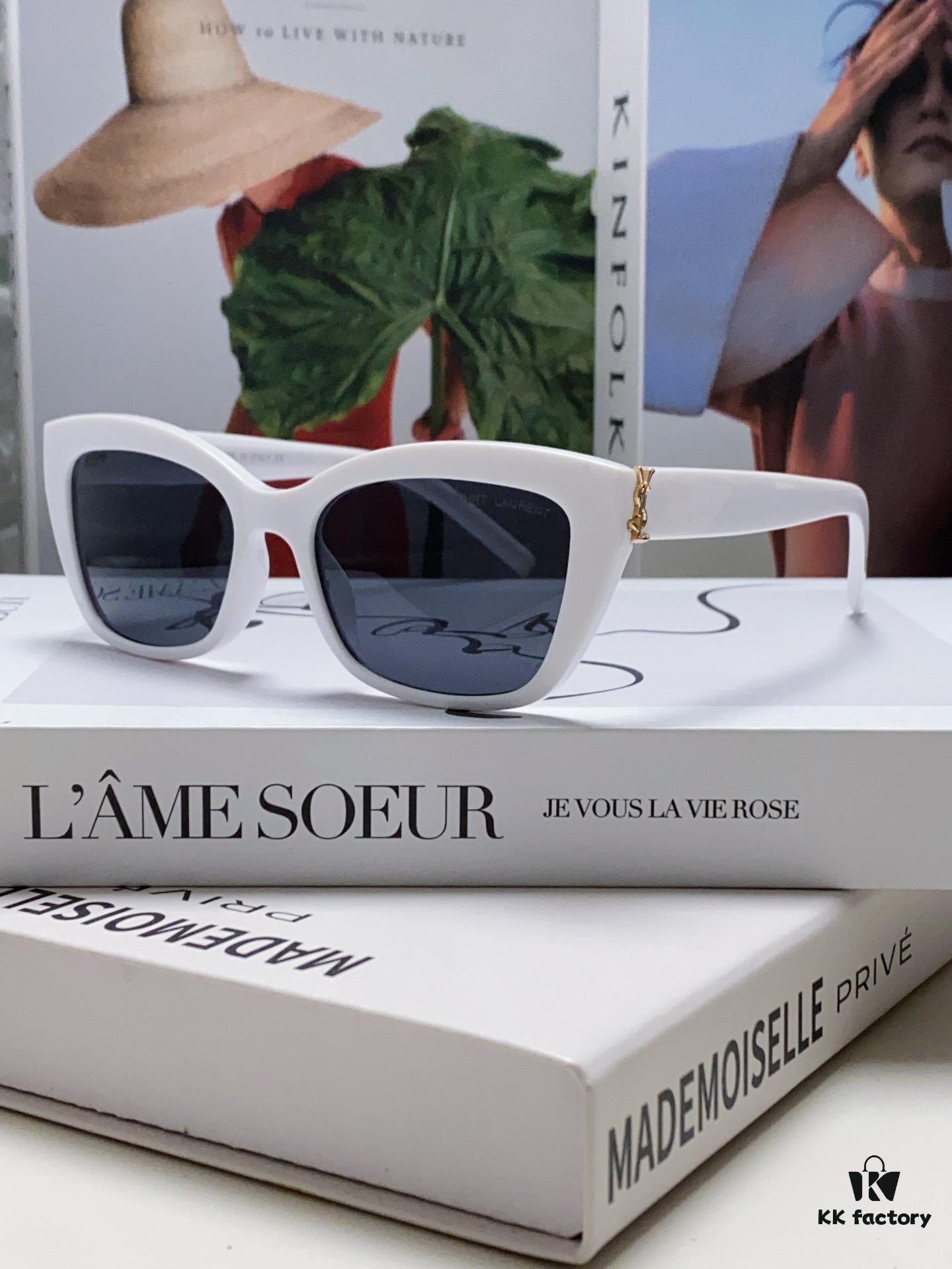 YSL Saint Laurent 2024 New Cat-Eye Sunglasses for Women, High-End UV Protection Polarized Sun Glasses, Influencer-Favorite Women's Sunglasses