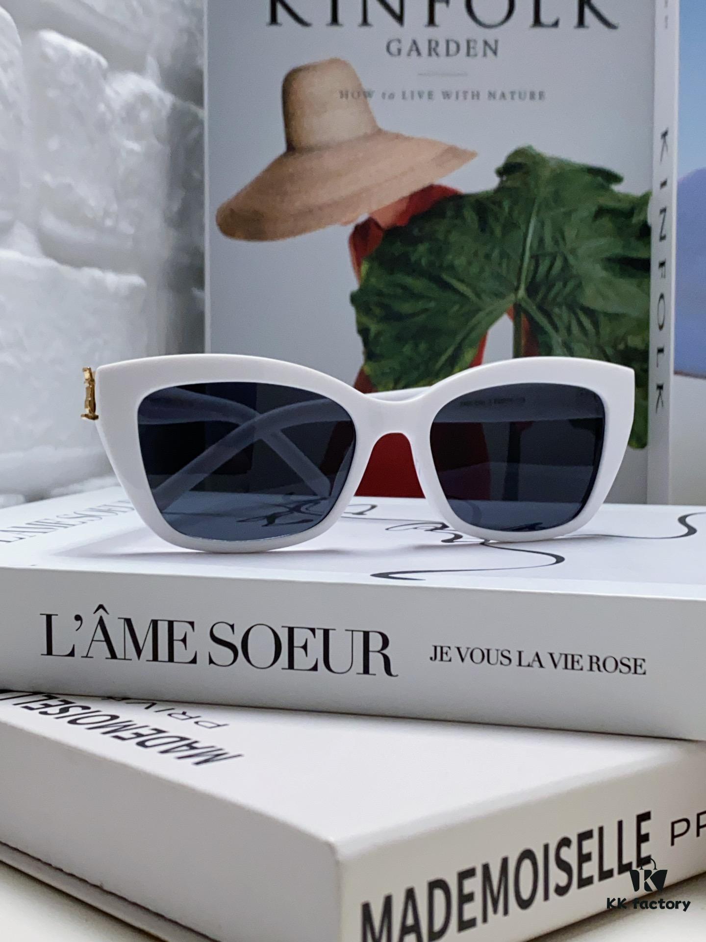 YSL Saint Laurent 2024 New Cat-Eye Sunglasses for Women, High-End UV Protection Polarized Sun Glasses, Influencer-Favorite Women's Sunglasses