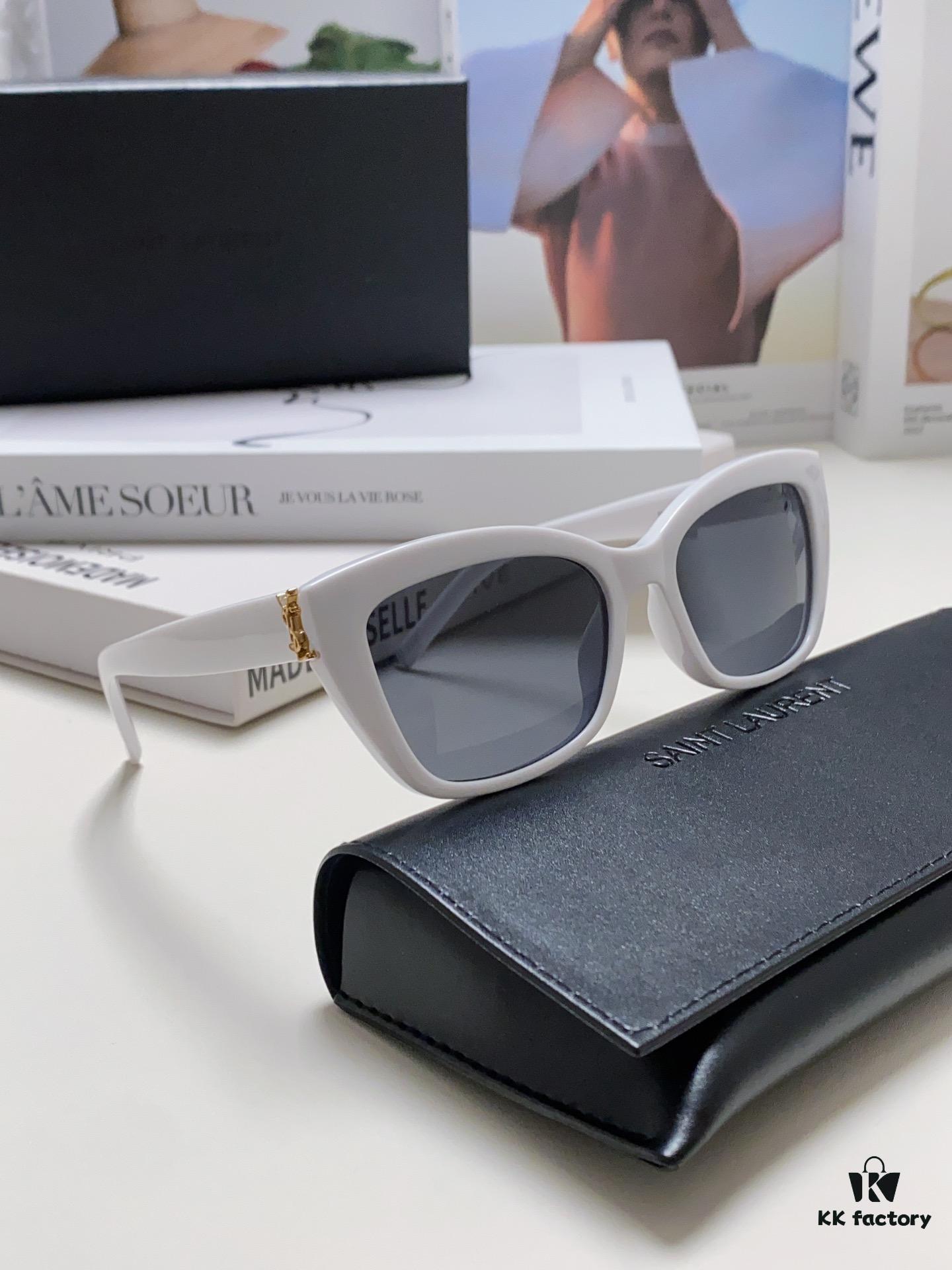 YSL Saint Laurent 2024 New Cat-Eye Sunglasses for Women, High-End UV Protection Polarized Sun Glasses, Influencer-Favorite Women's Sunglasses