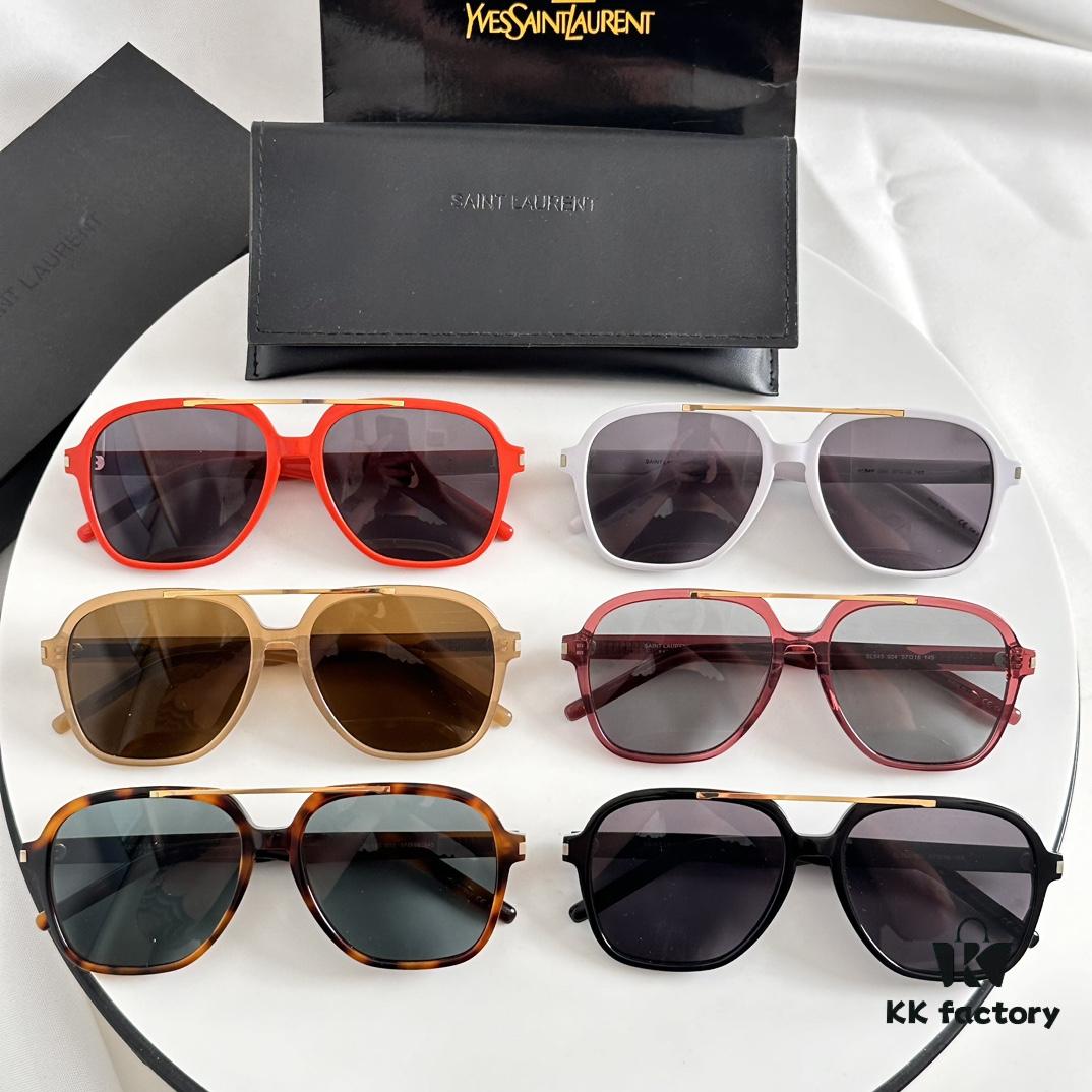 YSL Saint Laurent Transparent Yellow Square Sunglasses, Lightweight Fashion Sun Glasses SL545, Influencer Style 2023 New Arrival