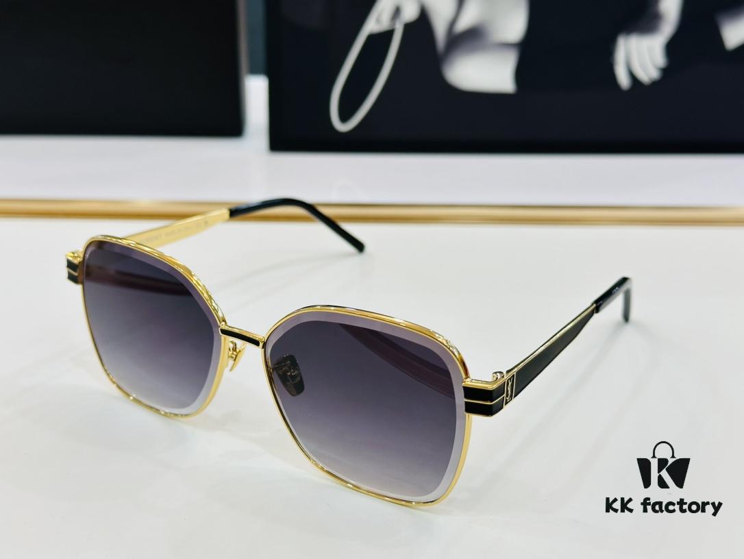Influencer Popular YSL SLM612 Size: 56-145 Metal Frame Design Cute and Sweet Style High-Quality Sunglasses
