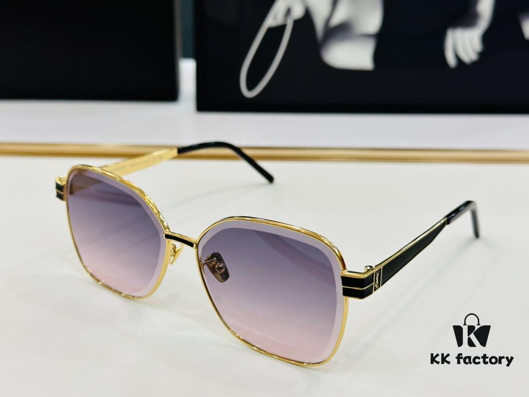 Influencer Popular YSL SLM612 Size: 56-145 Metal Frame Design Cute and Sweet Style High-Quality Sunglasses