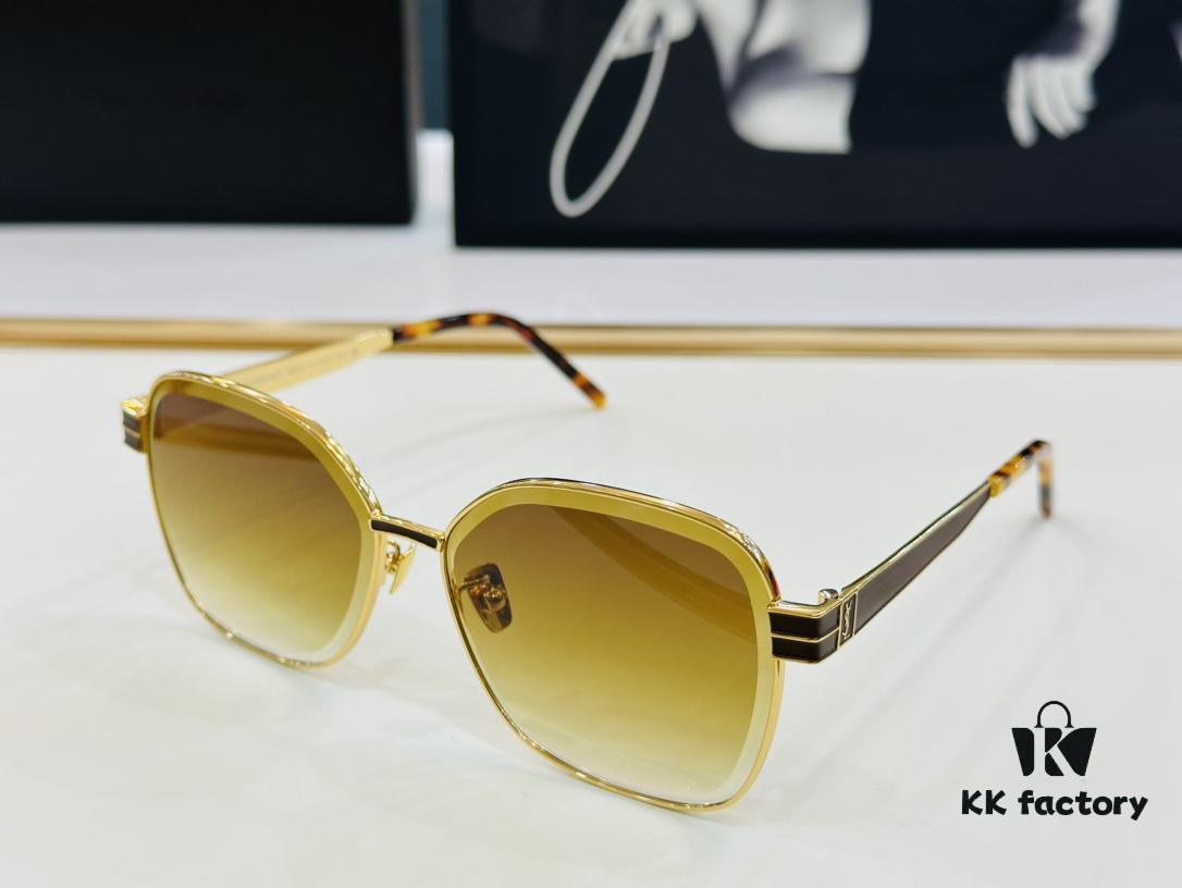 Influencer Popular YSL SLM612 Size: 56-145 Metal Frame Design Cute and Sweet Style High-Quality Sunglasses