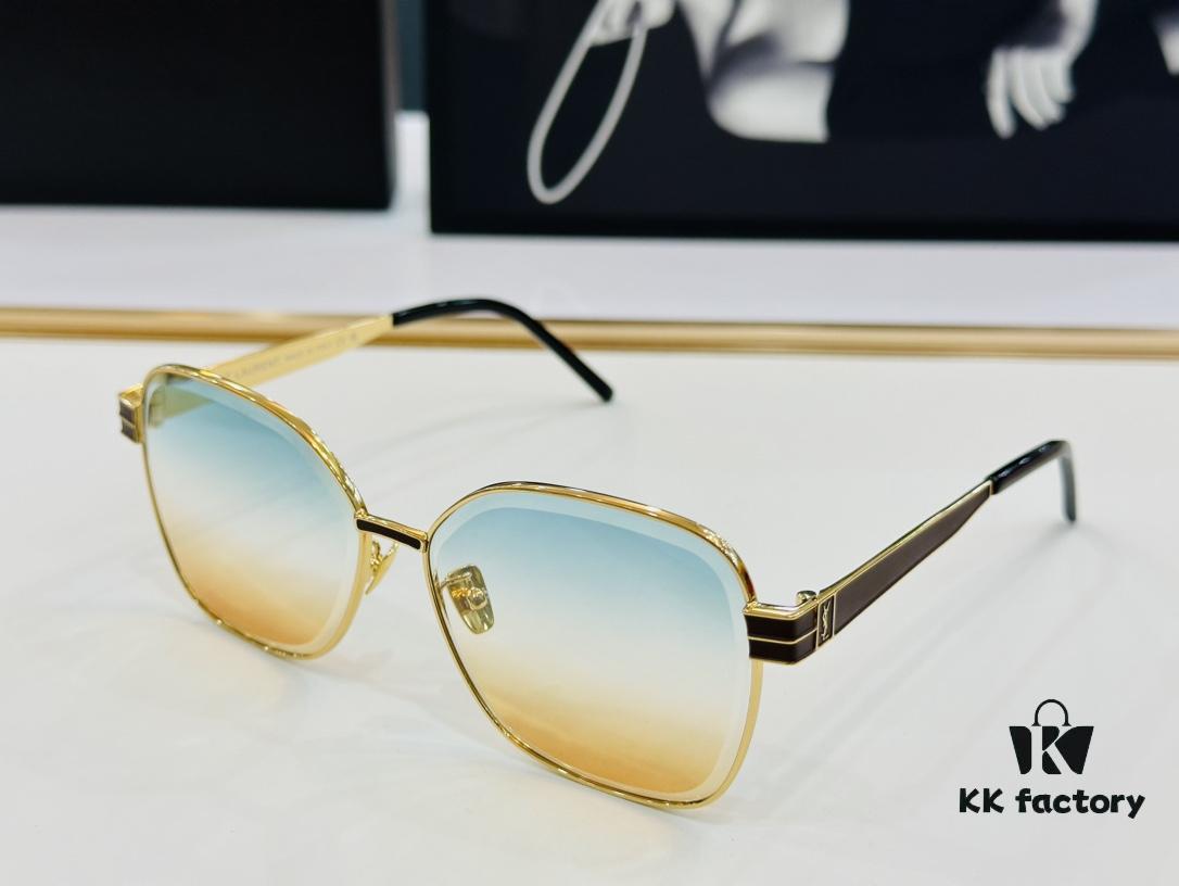 Influencer Popular YSL SLM612 Size: 56-145 Metal Frame Design Cute and Sweet Style High-Quality Sunglasses