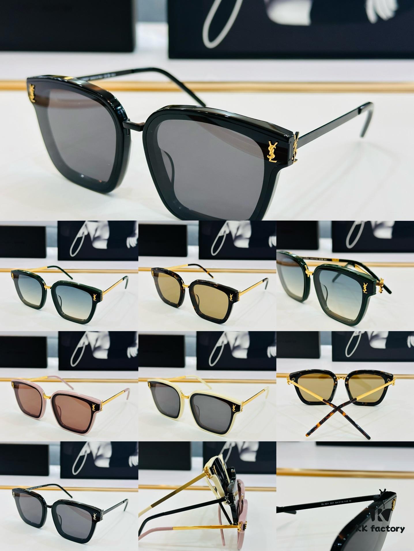 Viral Hit Yves Saint Laurent 💫SL321💫 Size: 64□15-145 Metal Frame Design 3 Playful and Sweet with Excellent Texture Sunglasses