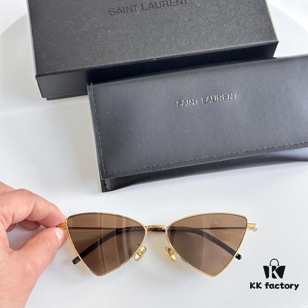 Factory Direct Sale Saint Laurent New Spring Summer Sunglasses, Ultra-Light Thin-Framed Alloy Small Glasses, Polygonal Design, Stylish and Unique