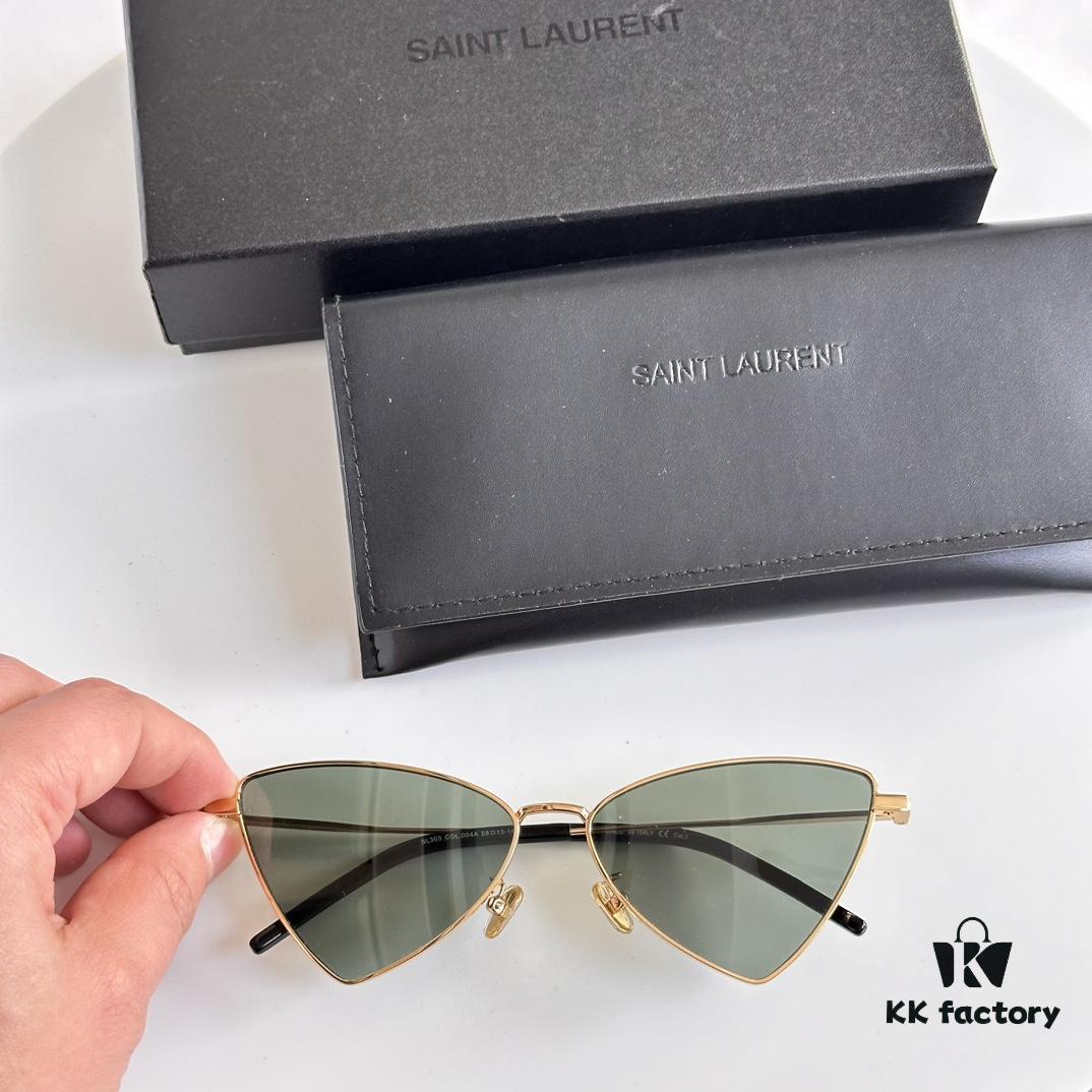 Factory Direct Sale Saint Laurent New Spring Summer Sunglasses, Ultra-Light Thin-Framed Alloy Small Glasses, Polygonal Design, Stylish and Unique