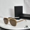New 2023 YSL Saint Laurent Transparent Yellow Square Sunglasses, Blogger's Style, Ultra-Light Fashion Shades SL545