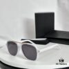 New 2023 YSL Saint Laurent Transparent Yellow Square Sunglasses, Blogger's Style, Ultra-Light Fashion Shades SL545