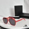 New 2023 YSL Saint Laurent Transparent Yellow Square Sunglasses, Blogger's Style, Ultra-Light Fashion Shades SL545