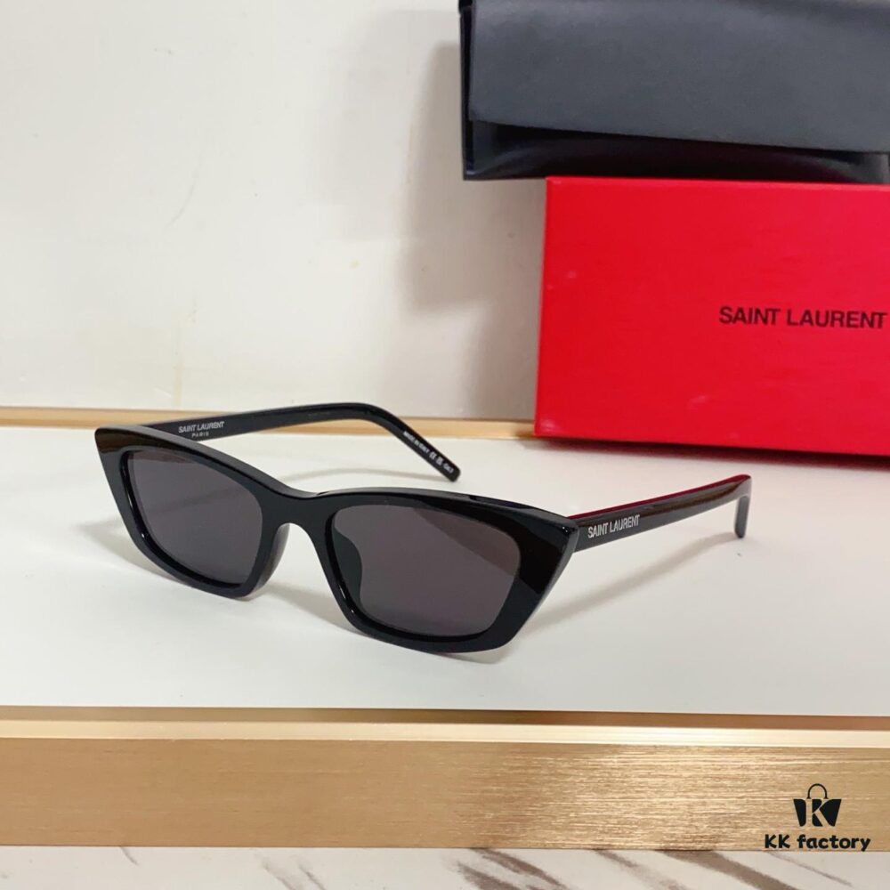 125 Saint Laurent SL277 Small Cat-Eye Frame with Saddle Bridge and Embossed Logo on Temples