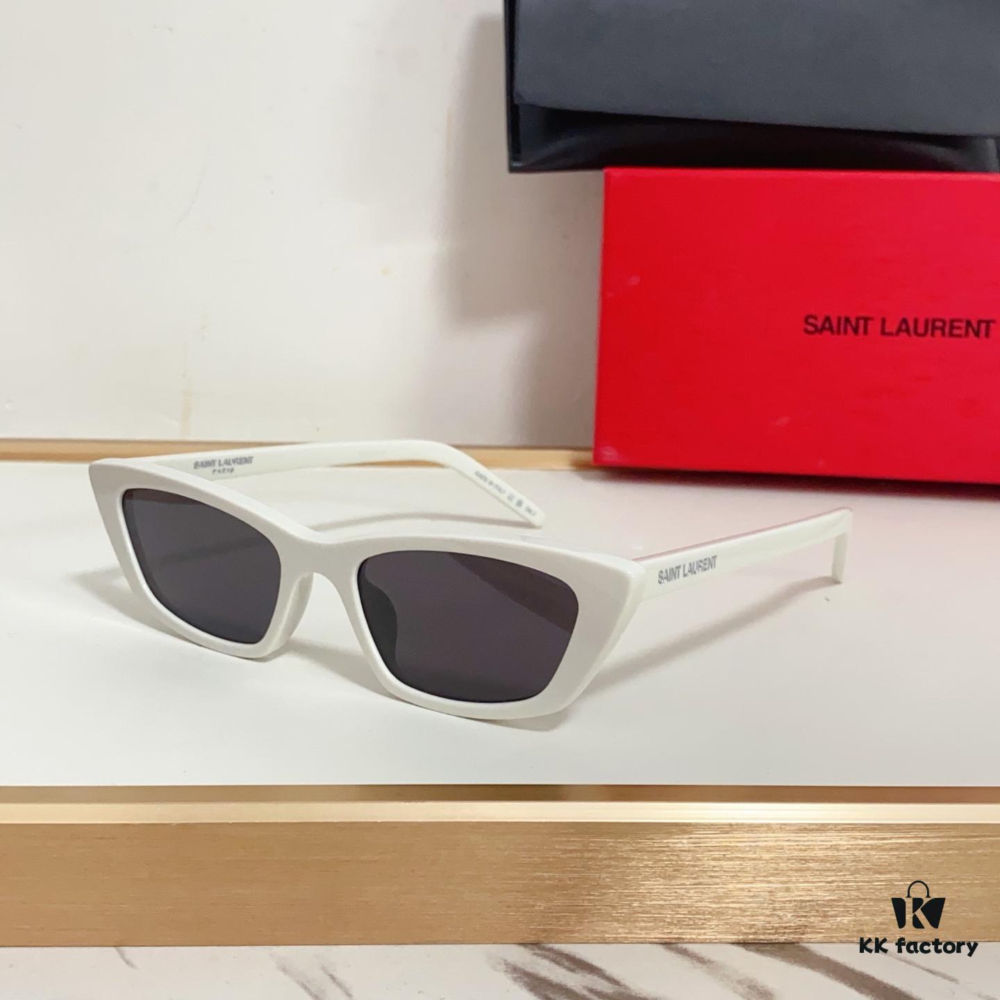 125 Saint Laurent SL277 Small Cat-Eye Frame with Saddle Bridge and Embossed Logo on Temples