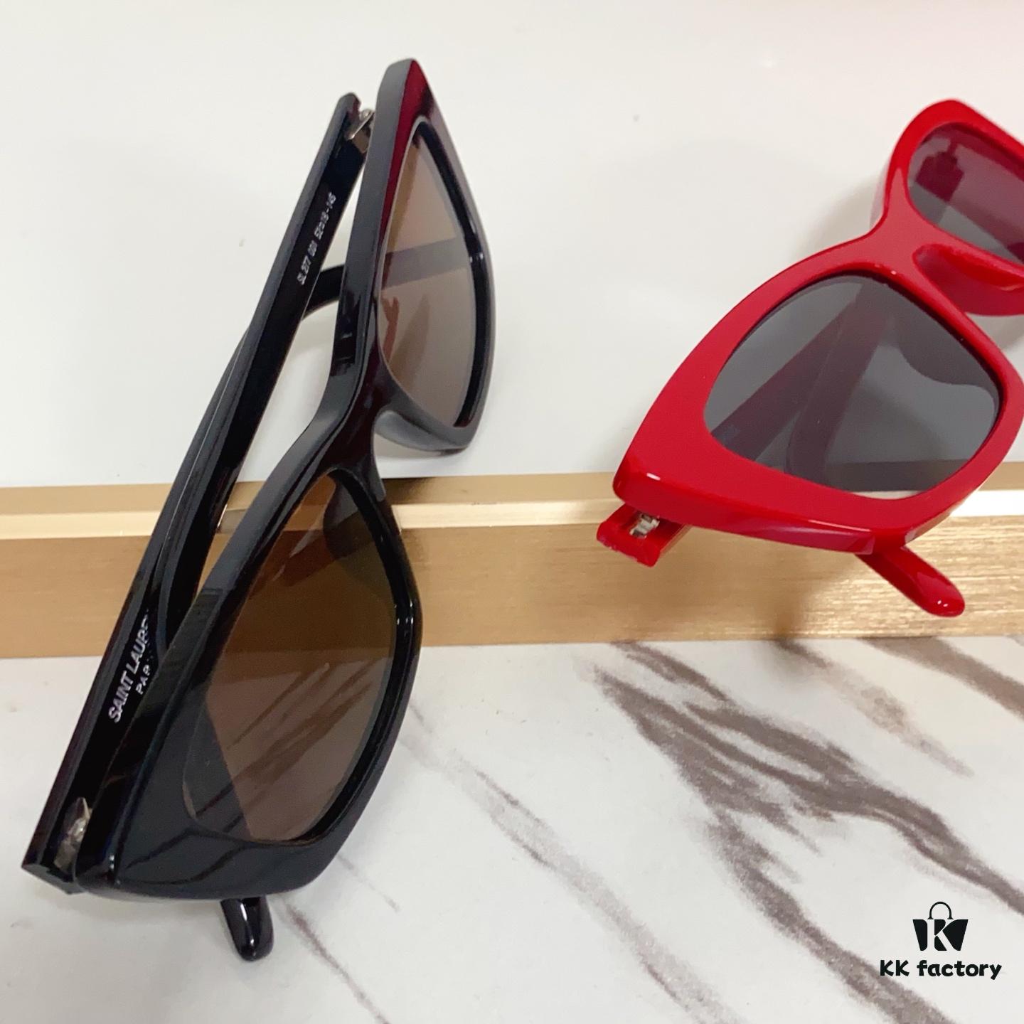 125 Saint Laurent SL277 Small Cat-Eye Frame with Saddle Bridge and Embossed Logo on Temples