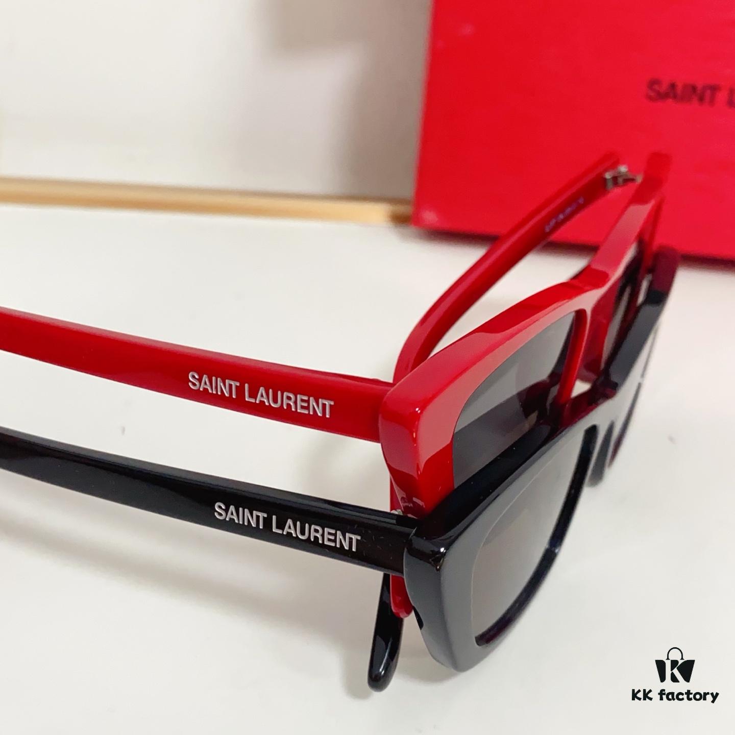 125 Saint Laurent SL277 Small Cat-Eye Frame with Saddle Bridge and Embossed Logo on Temples