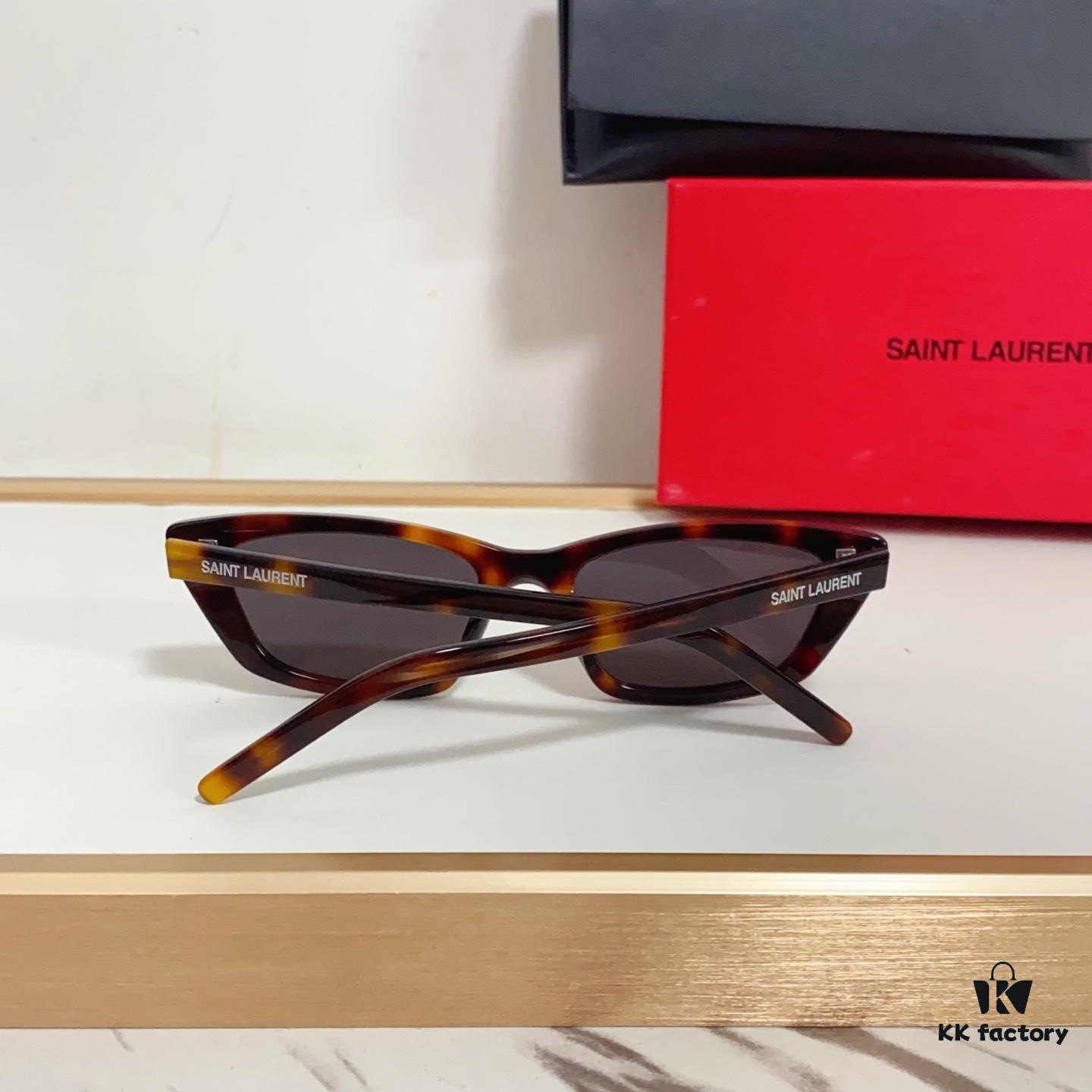125 Saint Laurent SL277 Small Cat-Eye Frame with Saddle Bridge and Embossed Logo on Temples