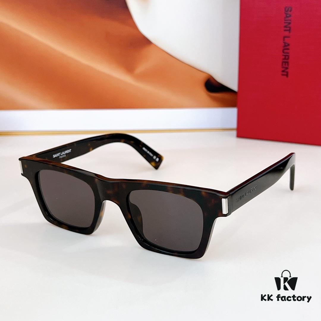 125 Saint Laurent SL719 SL719 Universal Frame with Iconic Corners, One-Piece Nose Bridge and Logo-Embossed Temples