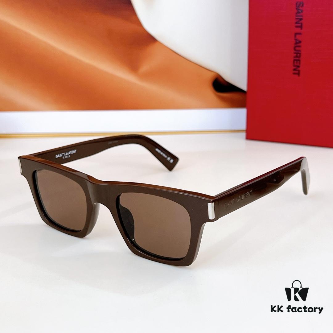 125 Saint Laurent SL719 SL719 Universal Frame with Iconic Corners, One-Piece Nose Bridge and Logo-Embossed Temples