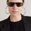 Saint Laurent SL605 Square Narrow Frame Sunglasses