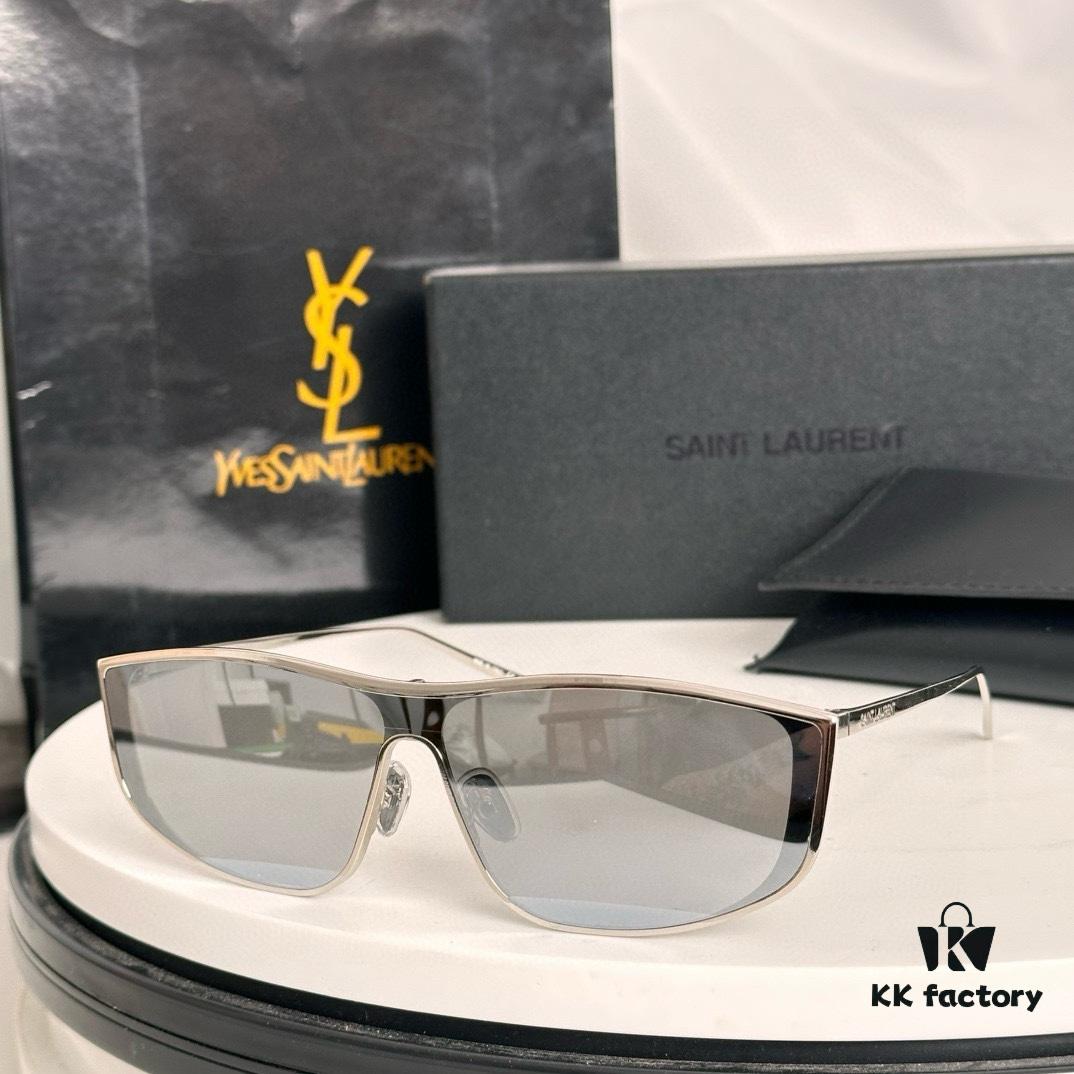 Saint Laurent SL605 Square Narrow Frame Sunglasses