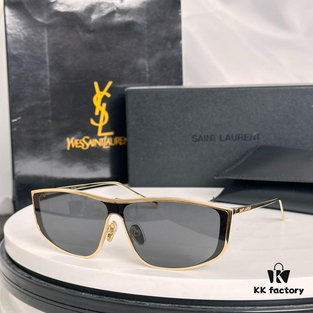 Saint Laurent SL605 Square Narrow Frame Sunglasses